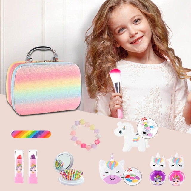 Kid Girls Makeup Cosmetic Set with Storage Box Eco-friendly Makeup